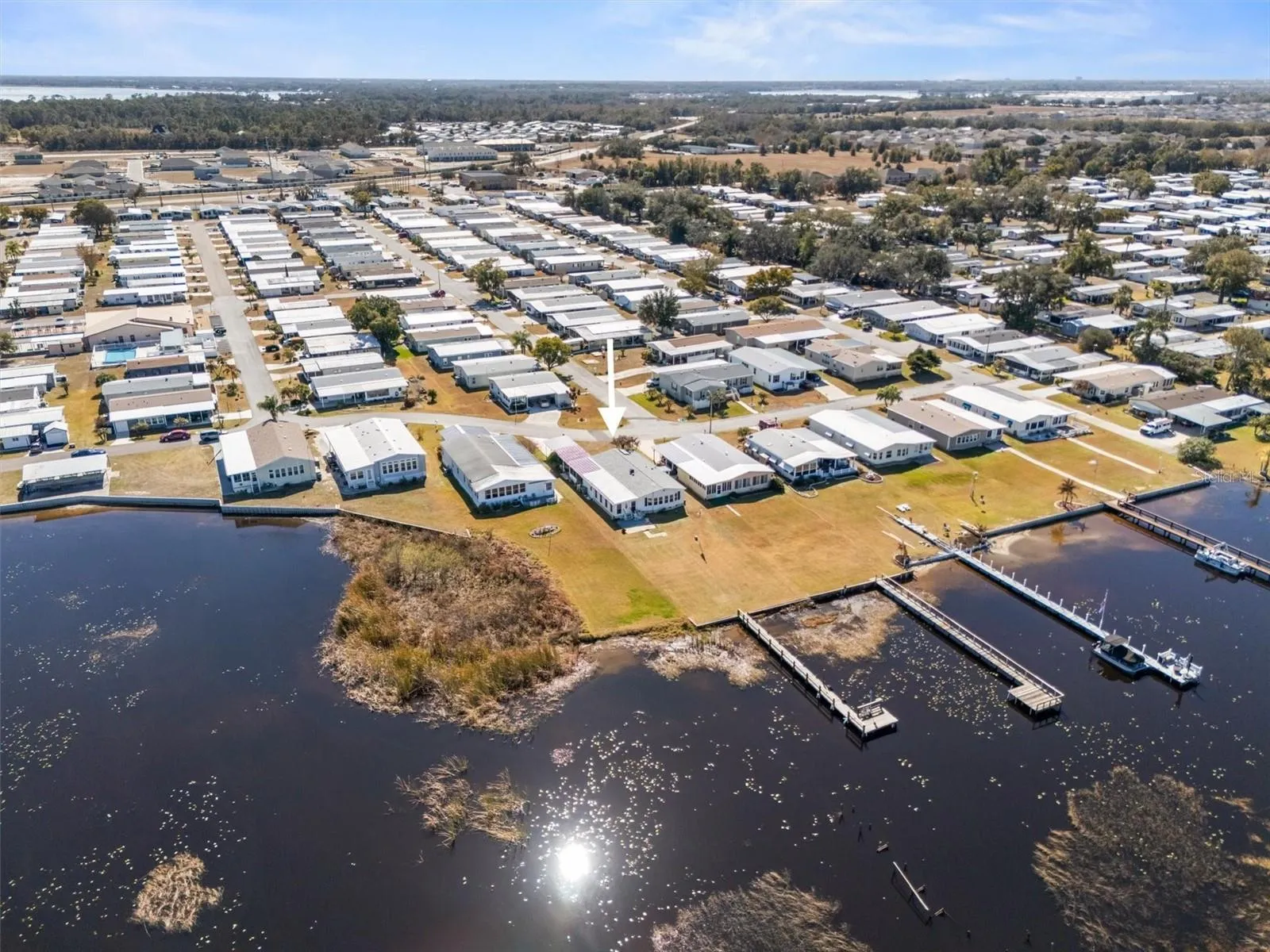 Aerial of Back of Property & Lake Henry