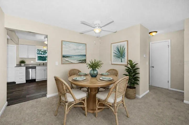 Dining/living area virtually staged...