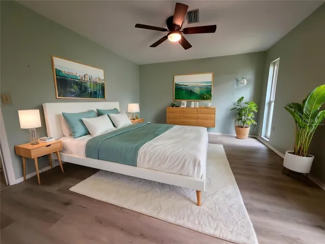 Primary bedroom virtually staged