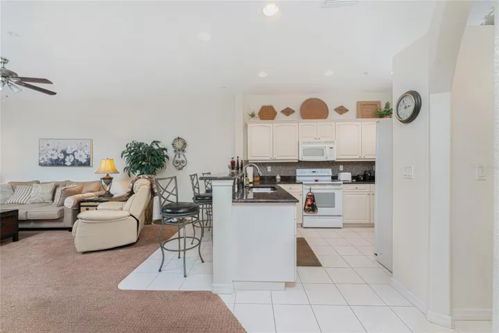 Looking at kitchen and living room