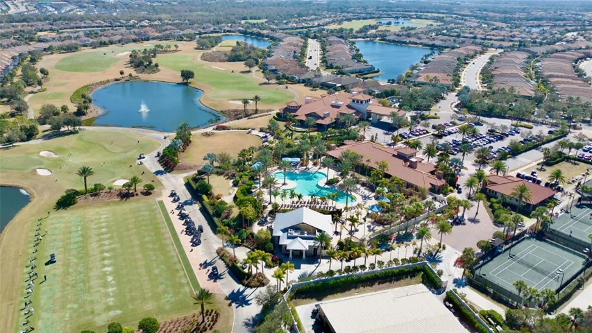 Esplanade Golf &amp; Country Club Recreational Facilities with Clubhouse, Culinary Center with Barrell House Bistro Bar, Resort pool, Bahama Bar, tennis courts and Golf Pro-Shop, and driving range.