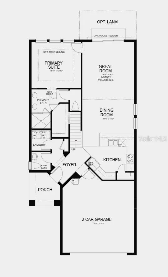First Floor Plan - Additional Highlights Include: 8' interior doors and shower in place of tub at upstairs secondary bath