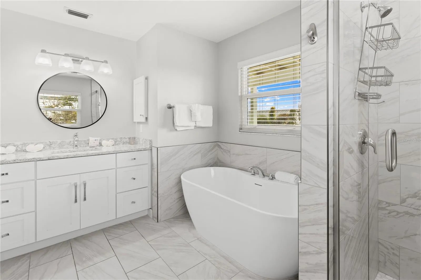 Primary bathroom with large soaking tub