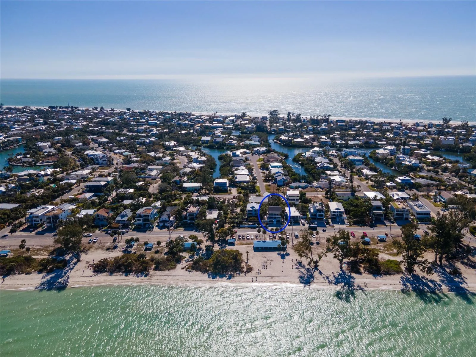 AERIAL VIEW SHOWING HOW CLOSE GULF &amp; BAY ARE