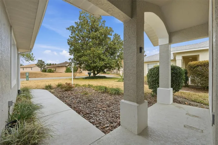 Front covered porch at entrance