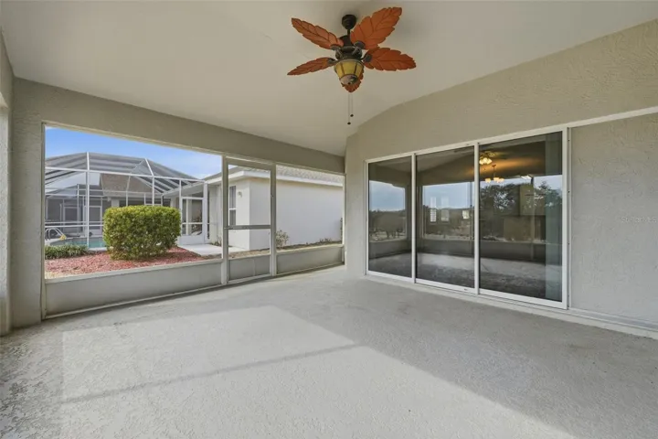 Lanai with triple pocket sliders to great room and living space!