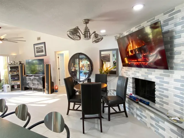 wood burning fireplace