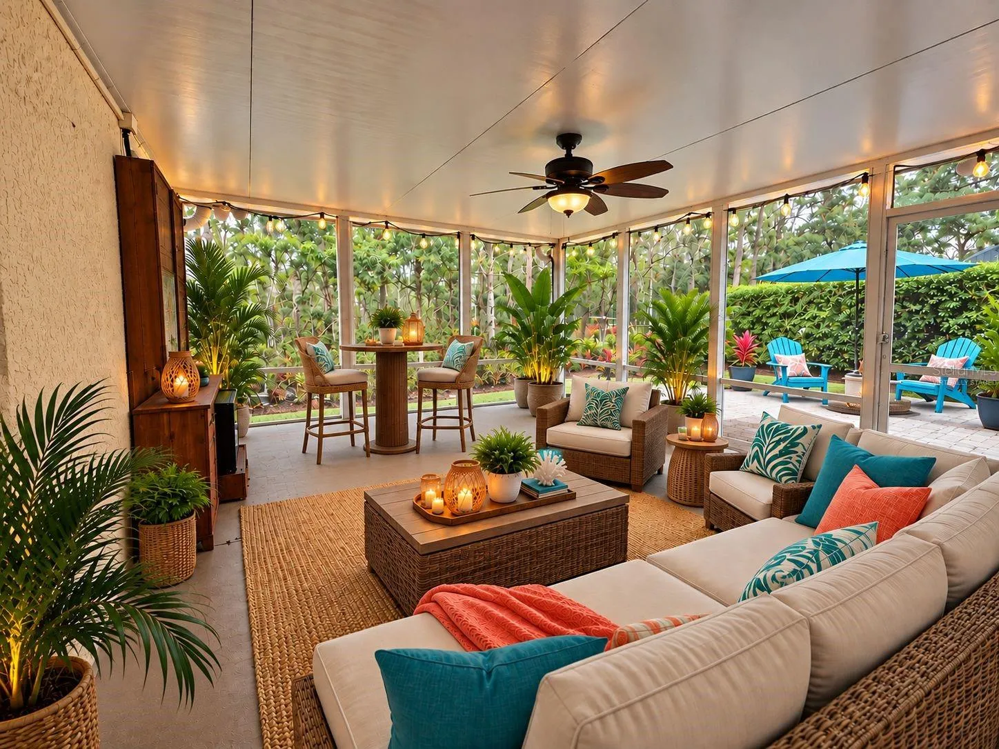 Virtually Staged screened porch/patio