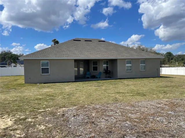 Rear view of the home