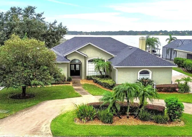 Aerial shot of front of home