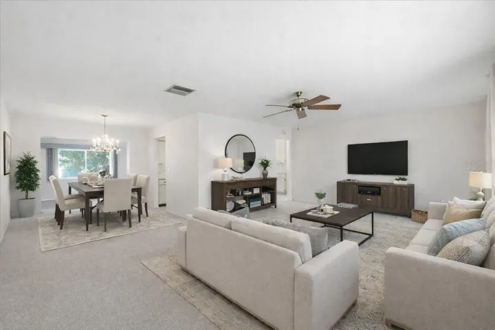 Virtually Staged Living and Dining