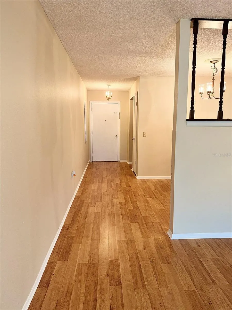 View from living room to dingroom and front door