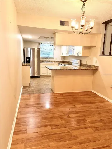 Freshly painted Kitchen and dinning room combo