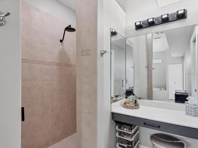 Walk-in Shower, Makeup Vanity