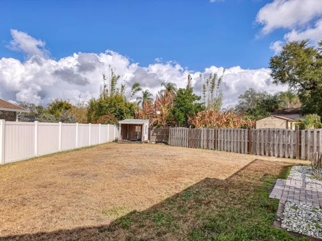 Fenced Backyard with Shed