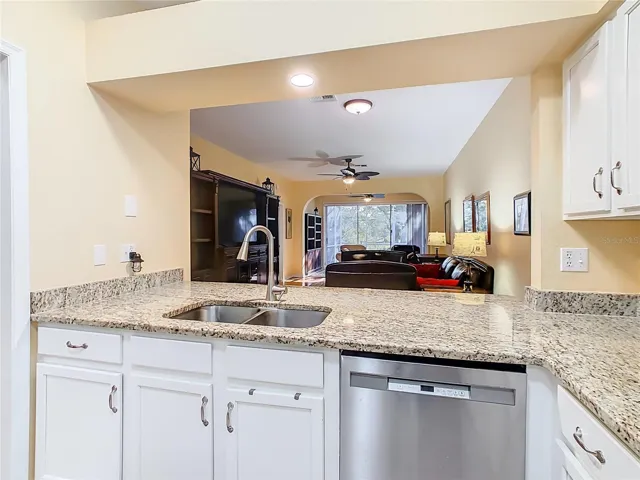 Kitchen with View of Living Room
