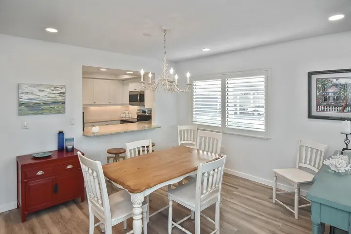 Dining area with pass through to kitchen
