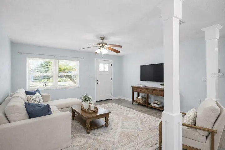 Virtually staged living room