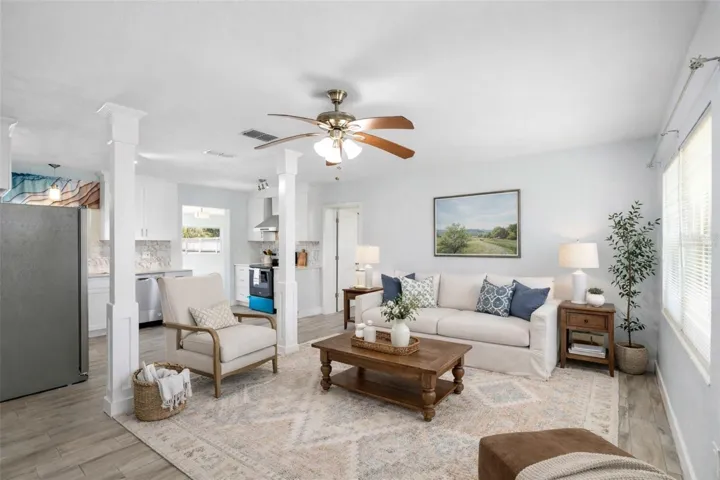 Virtually staged living room