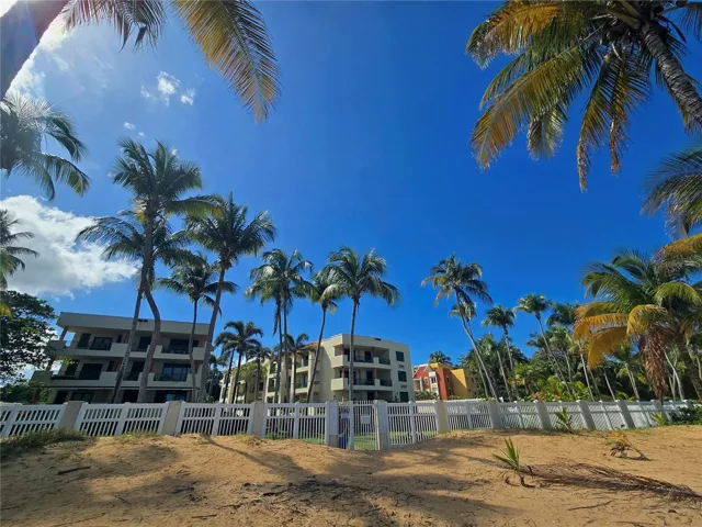 Facing the complex from the beach