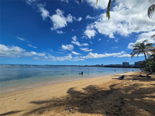 Beach you step out to from the complex.