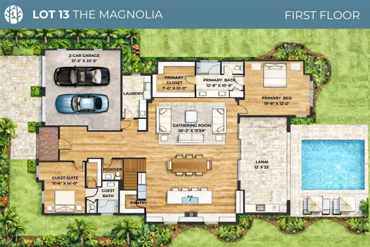 Color floor plan rendering- 1st floor