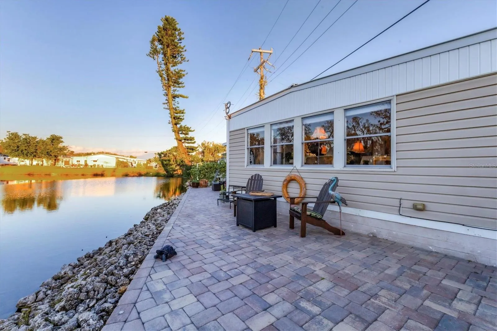 aver patio with a view of Gamble Lake