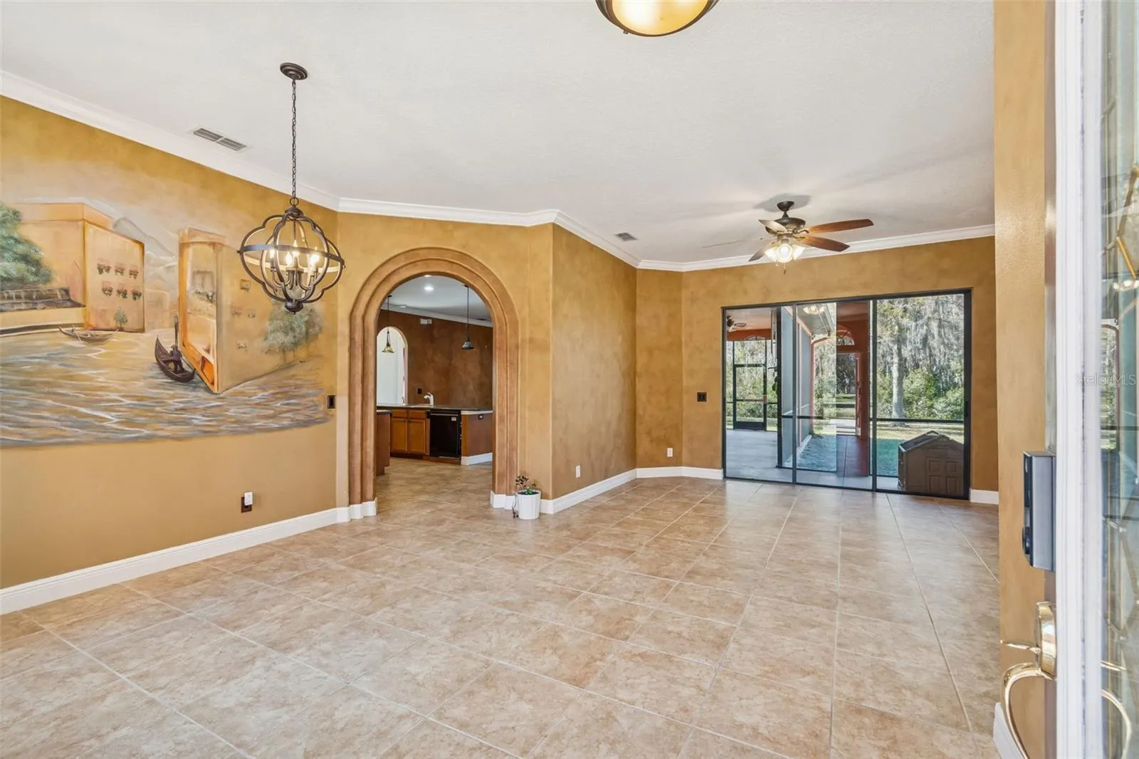 View from front door - formal dining on left, formal living ahead