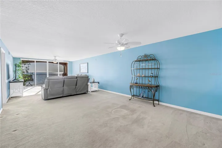 Dining area, leading into living room