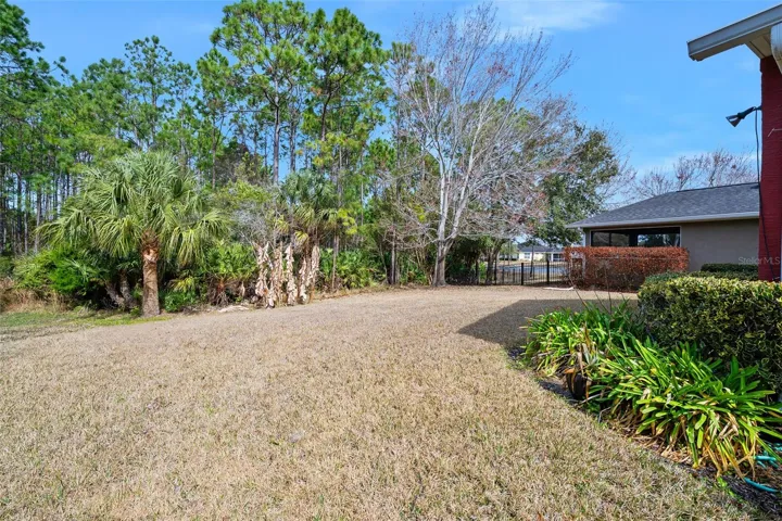 Facing rear yard