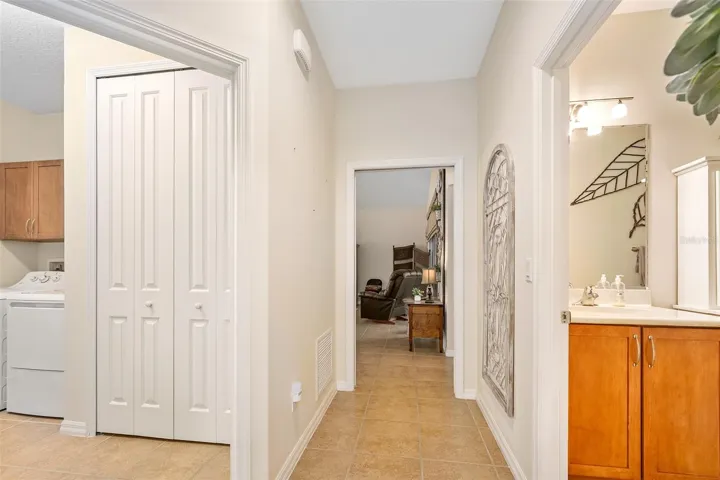 Hallway from bedrooms to family room