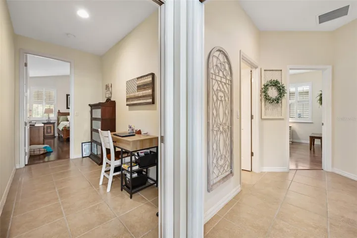 Pocket doors close off hallways
