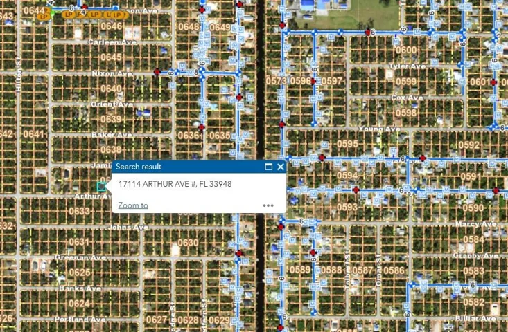 Blue lines = water mains