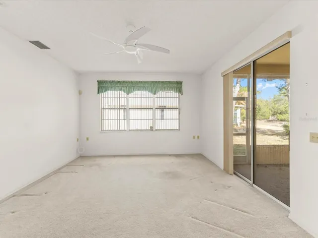 Living room off kitchen