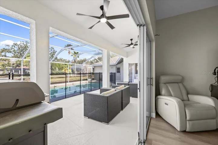 Primary Bedroom with View of pool