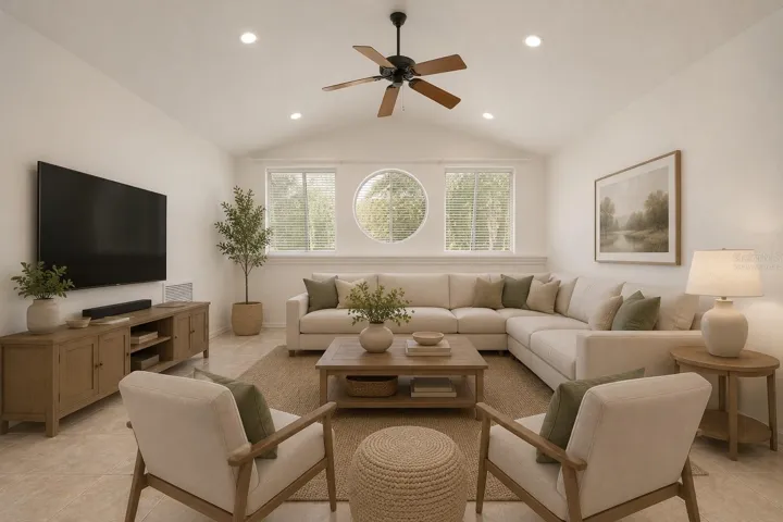 Virtually Staged Photo of Family Room