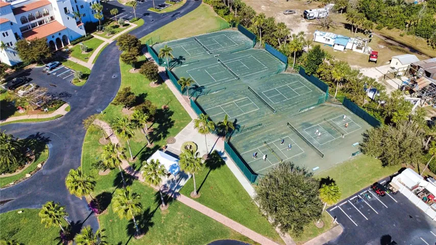 Aerial of tennis court