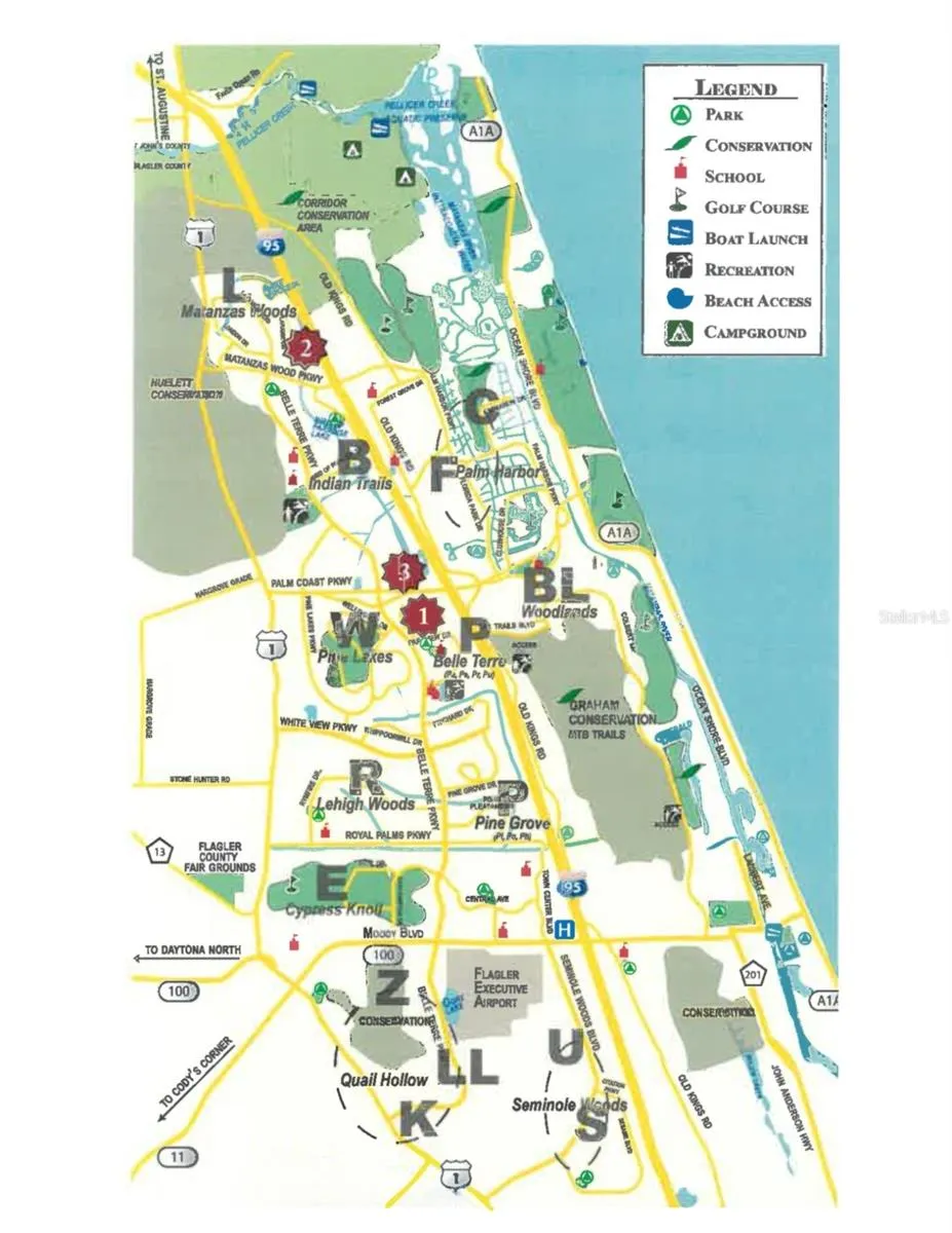 Palm Coast Map Letters