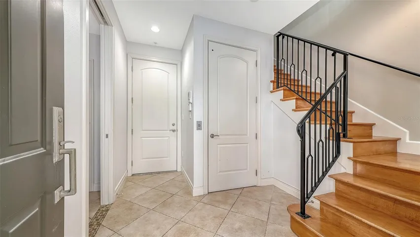 First level front entrance and garage entrance