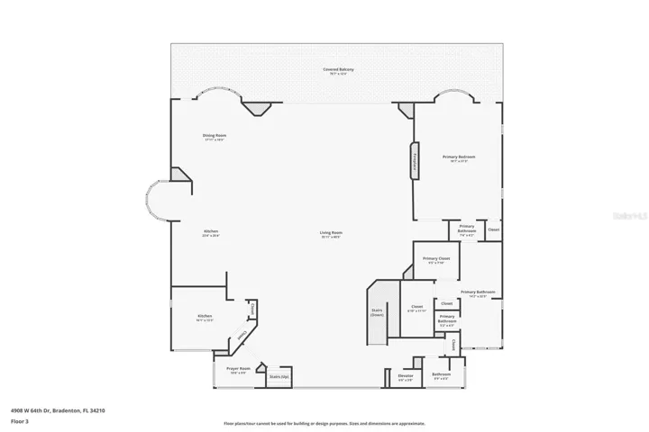 Top Floor - main living area and primary