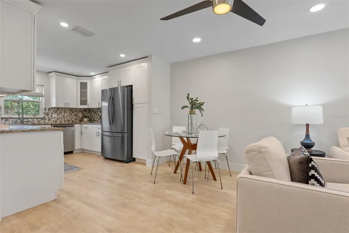 Large living room with space for dining table, desk, etc.