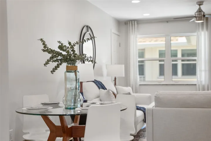 Dining table fits right in next to the kitchen