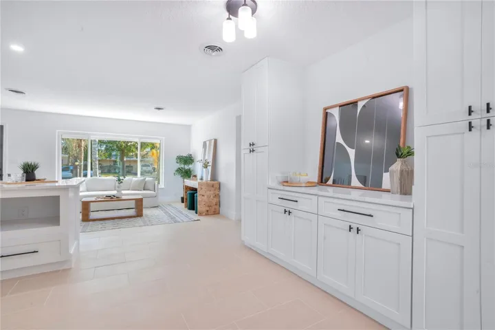 Bonus Kitchen Cabinets for Storage, Quartz Counter, Potential Coffee or Wine Bar