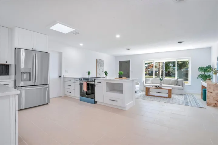 Brand New Kitchen: Stainless Steel Appliances, Snackbar, Slow Close Cabinets, Copper Sink, Quartz Counters, Separate Cabinets for Coffee/Wine Bar