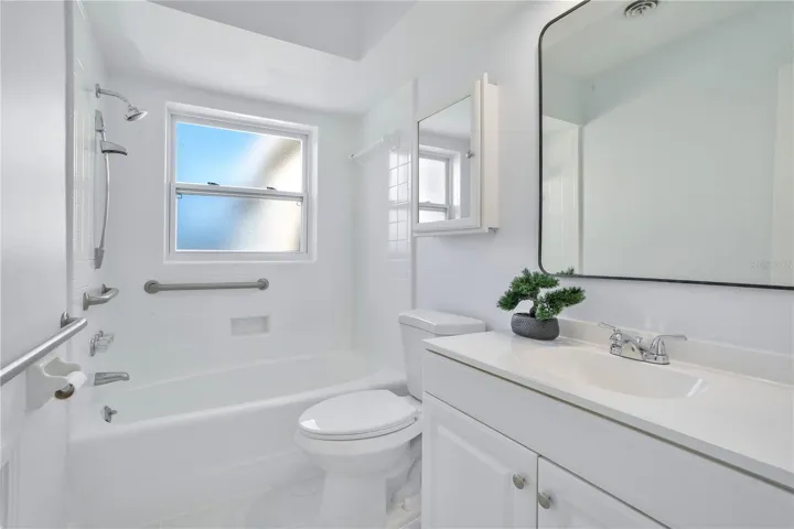 2nd Bathroom: New Vanity/Mirror/Light & Refinished Tub/Shower