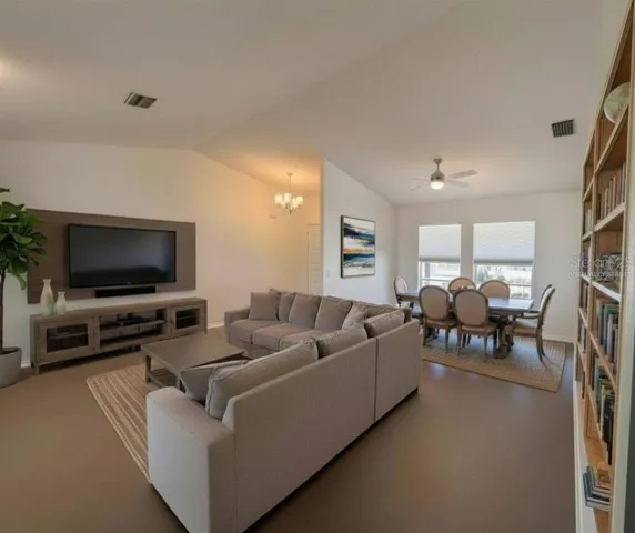 virtually staged living room and dining room