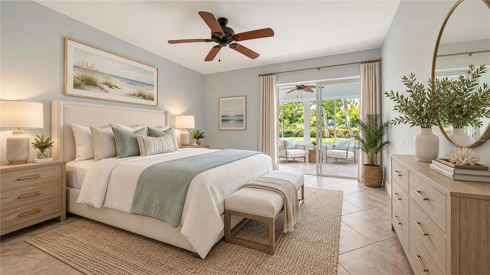Guest bedroom virtually staged.