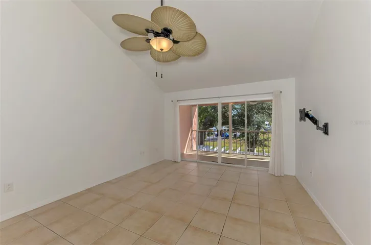 Living area with wall mount bracket for TV