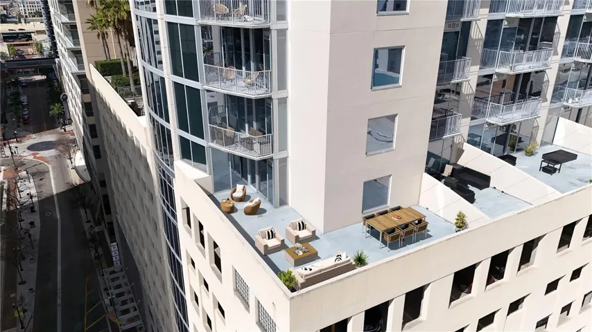 Outside living area of unit