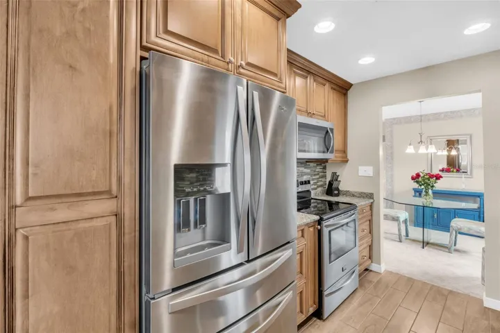 Built-in pantry storage &amp; newer sleek stainless appliances~